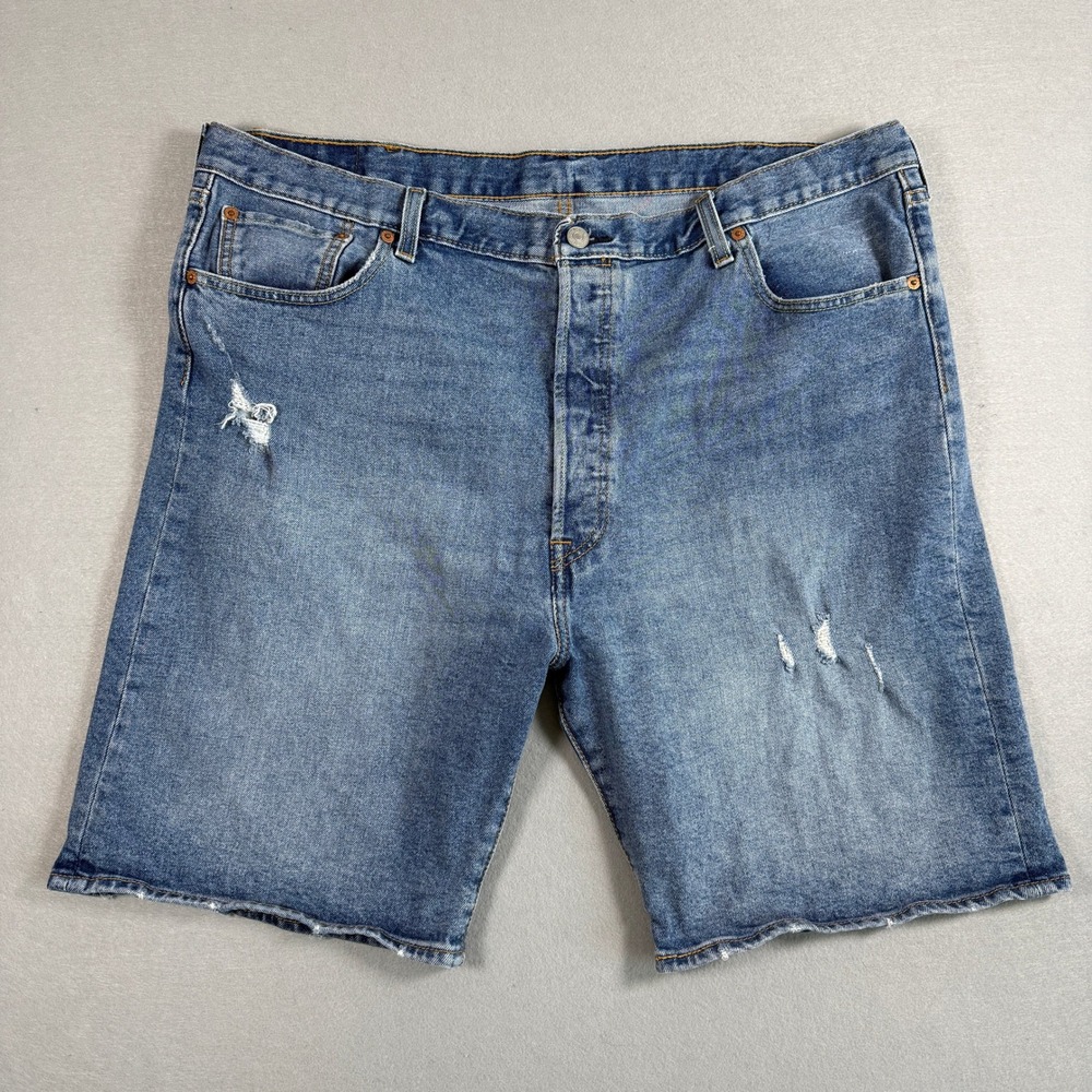 Levis‎ 501 Jeans Shorts Mens 42 Blue Distressed Jorts Denim Streetwear Skater